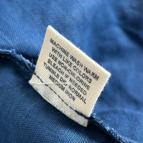 Jennifer & Grace Womens Blue Linen Blend Button-Down Tunic Top Medium 3/4 Sleeve - Picture 5 of 8